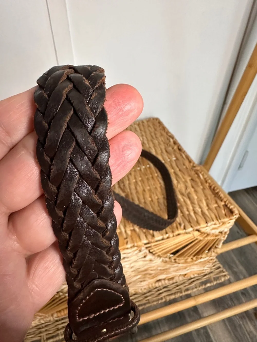genuine leather handwoven braided